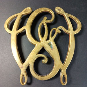 Virginia Metalcrafters George Washington Cypher Bicentennial Brass Trivet GW